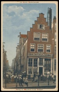 Bloemgracht hoek eerste leliedwarsstraat. Uitgever A.J. Nuss, Amsterdam, Afb PBKD00097000004
