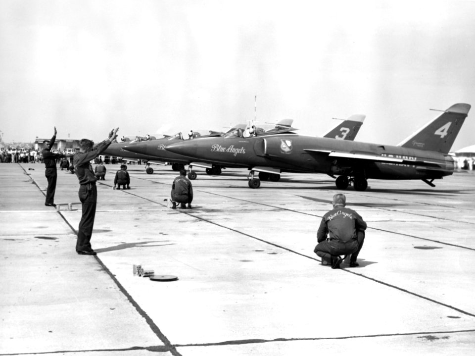 Blue Angels F11F Tigers at NAS North Island c1961