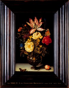 Blomsterstycke. Olja på koppar. Sign: AB som monogram, 1617 - Hallwylska museet - 39578