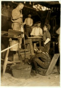 Blower and Mold Boy, Seneca Glass Works, Morgantown, W. Va. (see label on -171) (see photos 170 & 171). LOC cph.3a21696