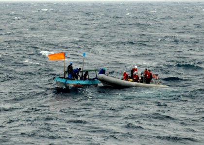 Blue Ridge rescues fishermen in Philippine Sea 150325-N-SX614-109