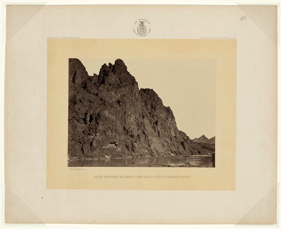 Bluff opposite Big Horn Camp, Black Cañon, Colorado River - T.H. O'Sullivan, phot. LCCN2006676038