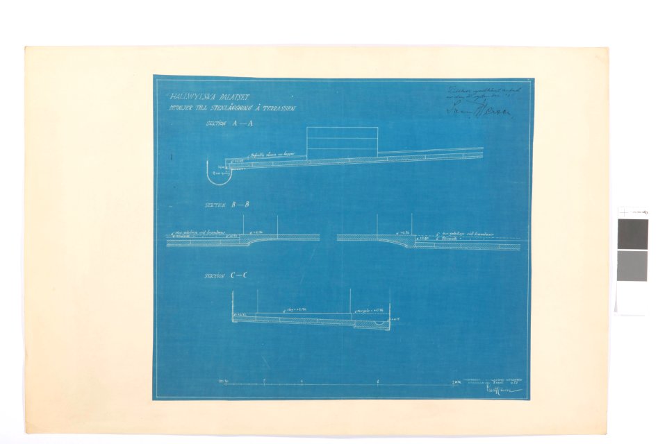 Blueprint på stenläggning , Hallwylska palatset - Hallwylska museet - 101070