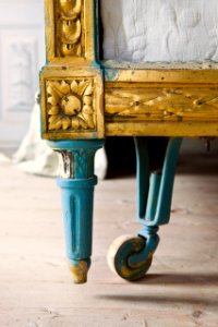 Blå sängen. Detalj. Hjul - Skoklosters slott - 85958
