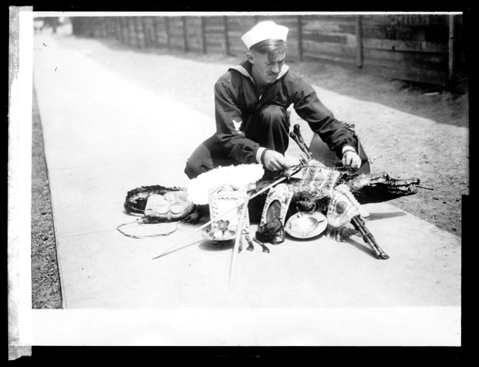 Boatswani mate of U.S.S. Arizona who has traveled 29447 miles from Nov. 18-18 to June 30-19 & his souvenirs LCCN2016852885