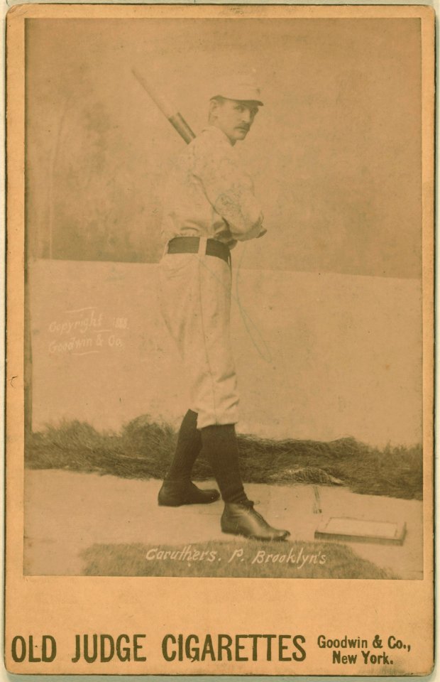 Bob Caruthers, Brooklyn Trolley-Dodgers, Brooklyn Bridegrooms, baseball card portrait LCCN2007683760