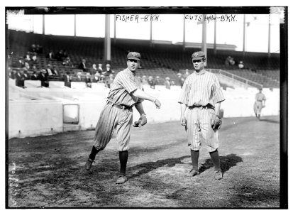 Bob Fisher & George Cutshaw, Brooklyn NL, at the Polo Grounds, NY (baseball) LCCN2014691349