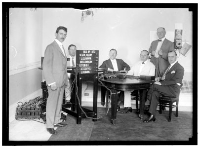 BOBROFF VOTING MACHINE BEING CONSIDERED FOR USE IN HOUSE. STANDING RIGHT TO LEFT- REPS. JACOWAY; CARAWAY; AND BRITTEN LOC hec.07905