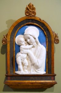 Madonna and Child by Andrea della Robbia, Florence, c. 1475, glazed baked clay - Bode-Museum - DSC03730