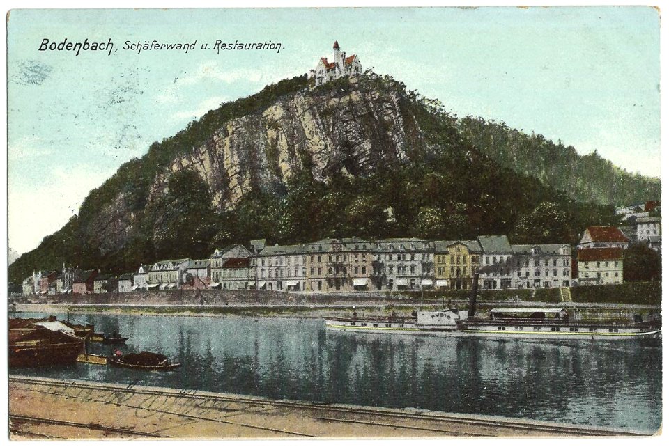 Bodenbach, Schäferwand u. Restauration AK O. Zieher 1906