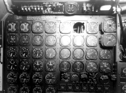 Boeing B-50D flight engineer's upper panel, taken March 13, 1951 061025-F-1234S-047