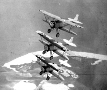 Boeing F2Bs in flight circa in 1929