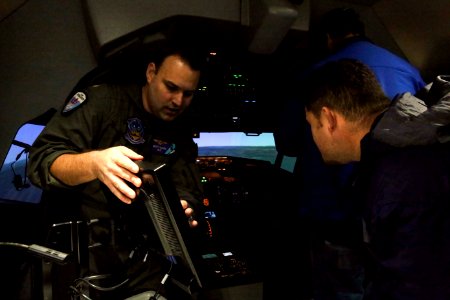 Boeing P-8 Poseidon simulator arrives at Naval Air Station Whidbey Island 161021-N-DC740-059