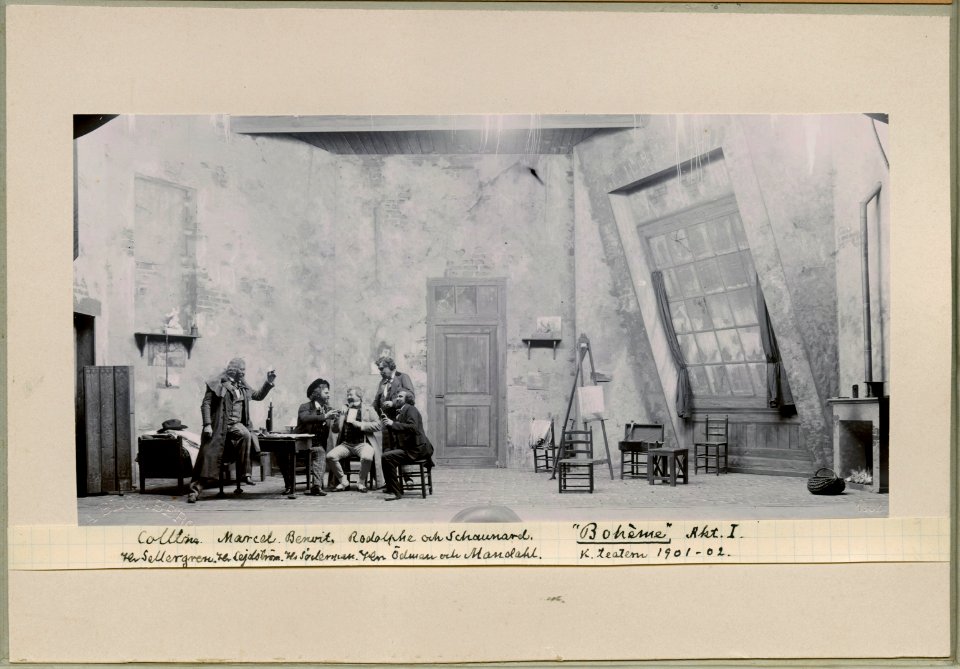 Bohème, Kungliga teatern 1901. Föreställningsbild - SMV - H13 018