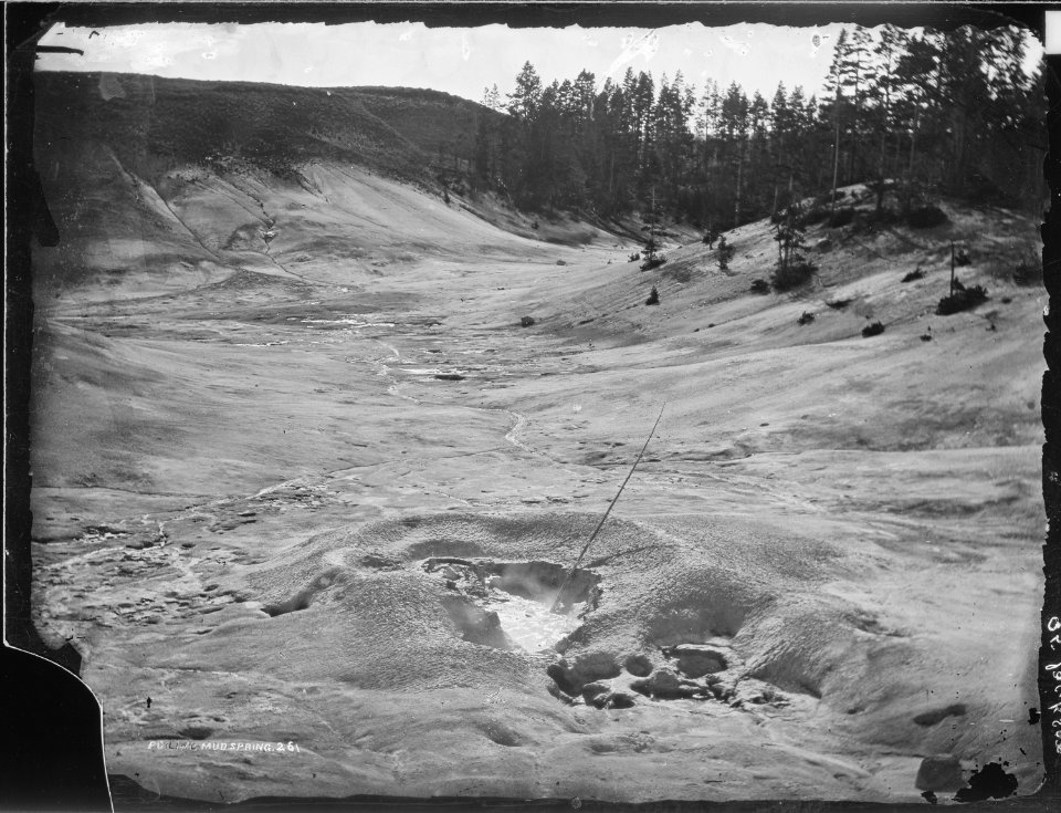 Boiling mud spring, at Crater Hills, Yellowstone - NARA - 516702