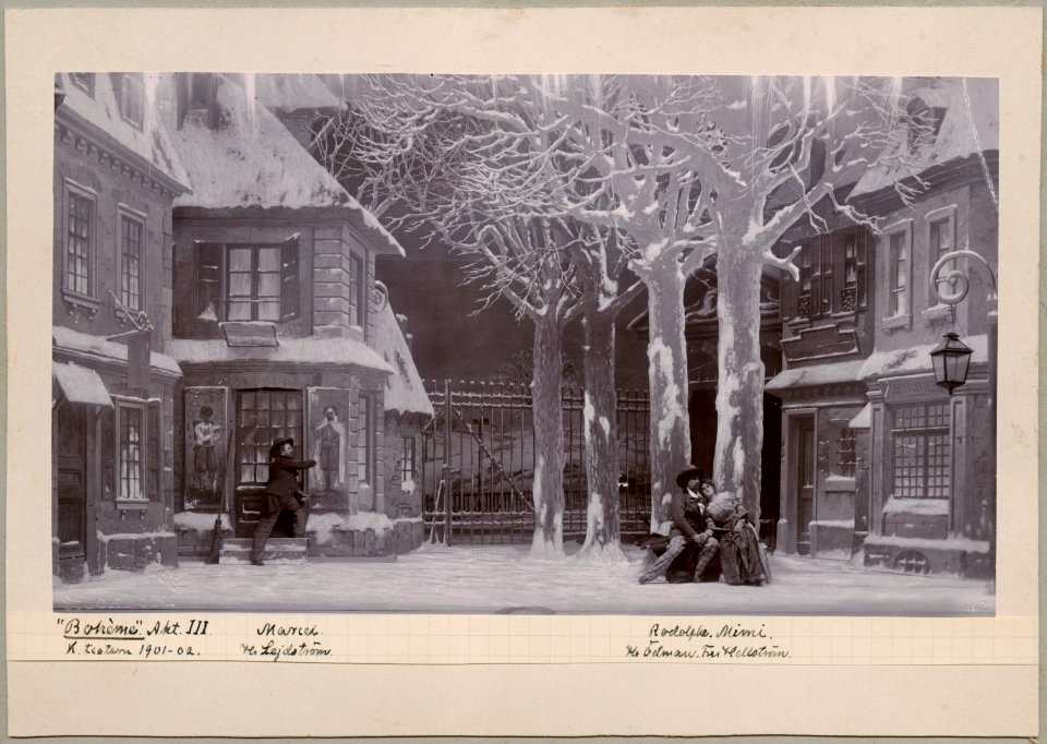 Bohème, Kungliga teatern 1901. Föreställningsbild - SMV - H13 020