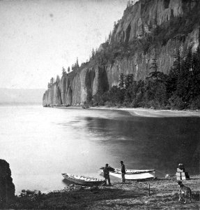 Carleton Watkins (American - Cape Horn, Columbia River - Google Art Project (cropped, left image)