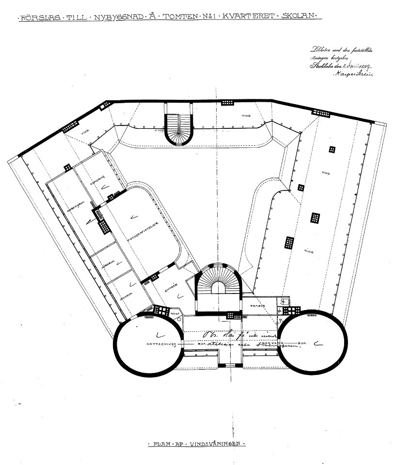 Carlbergska huset, vindsvåning 1899