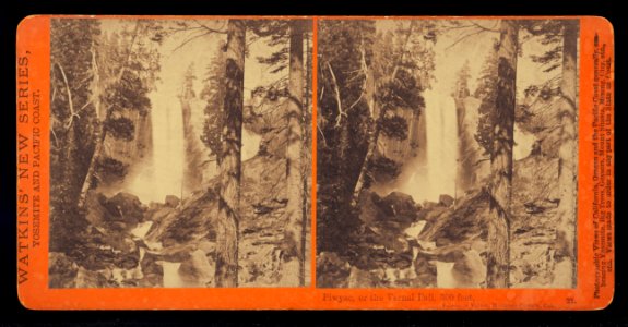 Carleton Watkins (American - Piwyac, or the Vernal Fall at low water, 300 feet, Yosemite Valley, Mariposa County, Cal. - Google Art Project