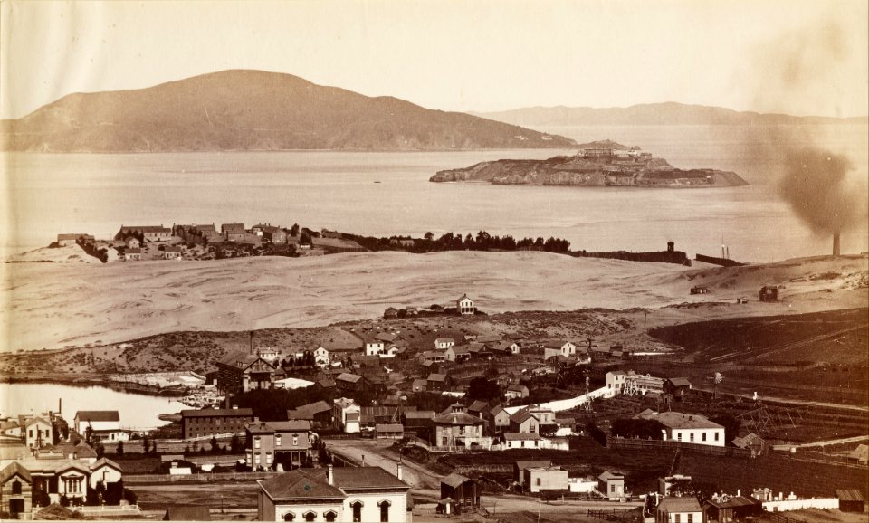 Carleton Watkins (American - (Alcatraz & Black Pt. from Russian Hill, S.F.) - Google Art Project