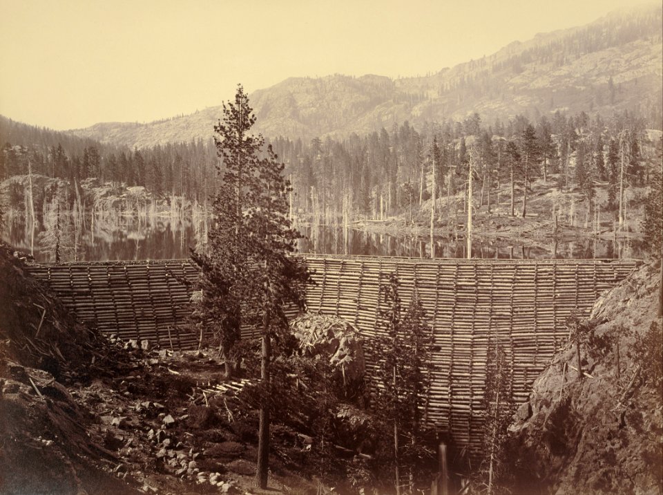 Carleton Watkins (American - Dam and Lake, Nevada County, Near View - Google Art Project