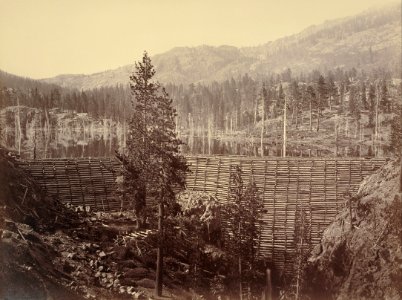 Carleton Watkins (American - Dam and Lake, Nevada County, Near View - Google Art Project