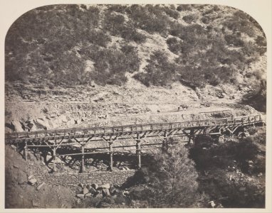 Carleton Watkins (American - Railroad Bridge, Cape Horn, Mariposa County - Google Art Project