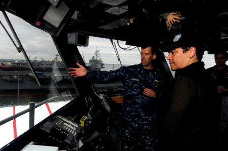 Carlos Mencia tours USS George H.W. Bush. (8269159519)