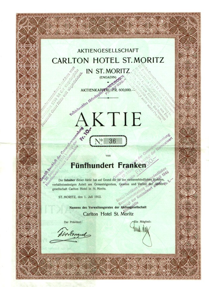Carlton Hotel St.Moritz 1912