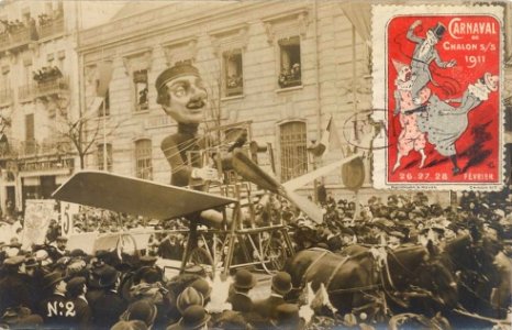 Carnaval de Chalon-sur-Saône 1911 - Char de l'aviation