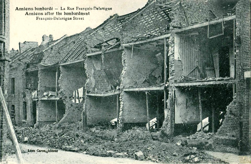 Caron - AMIENS bombardé - La rue François-Delavigne