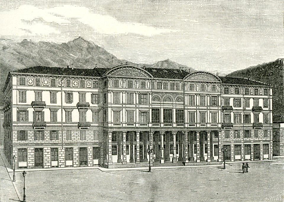 Carrara Nuovo Politeama Verdi xilografia