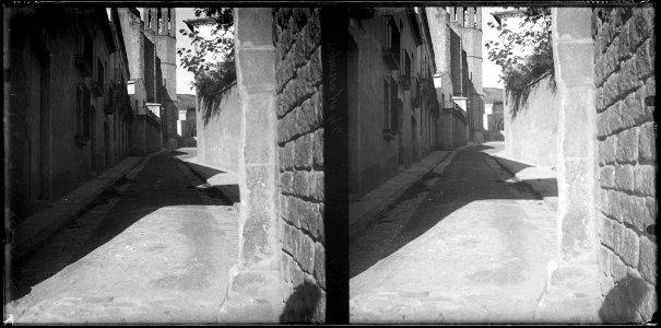 Carrer de Barcelona amb el monestir de Pedralbes al fons