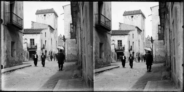 Carrer de Cardedeu amb gent (AFCEC BORDAS D 4090)