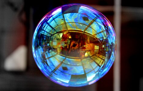 Colorful reflection bubble photo