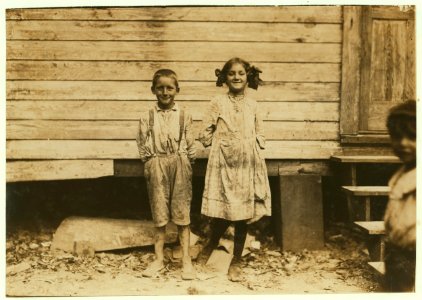 Carrie Dietrick, ten years old. Raymond, seven years old. Pick shrimp at the Peerless Oyster Co. LOC nclc.00908