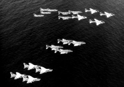 Carrier Air Wing 11 aircraft in flight in May 1974