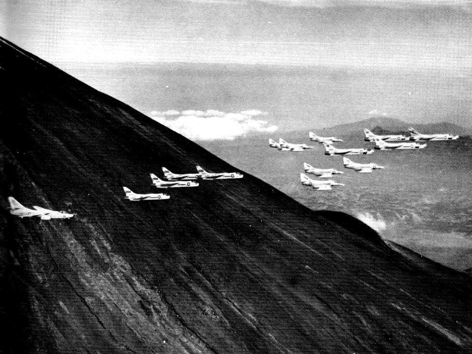 Carrier Air Wing 19 (USN) aircraft in flight c1967