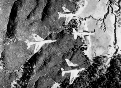 Carrier Air Group 14 aircraft in flight c1959