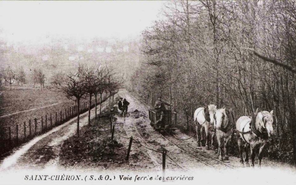 Carrière de St Chéron - le début de la 'voie ferrée de carrieres' (Documents Jean Pillot, AFF)