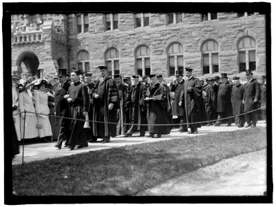 CARROLL, JOHN. STATUE AT GEORGETOWN UNIVERSITY, DEDICATED MAY 4, 1912. SCENES AT DESK LCCN2016863644