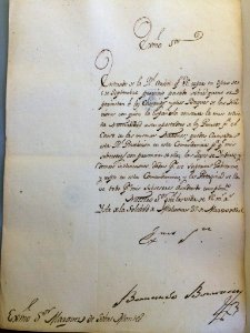 Carta del Comandante español de Malvinas - 1805
