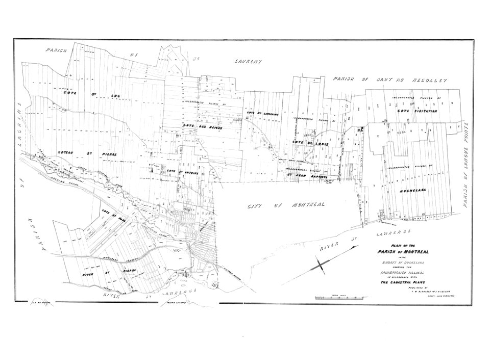 Carte de la paroisse de Montréal 1878