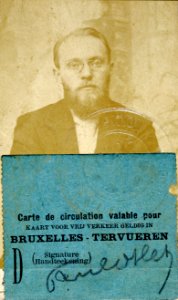 Carte de circulation pour l'Exposition Internationale de Bruxelles 1897, au nom de Paul Otlet