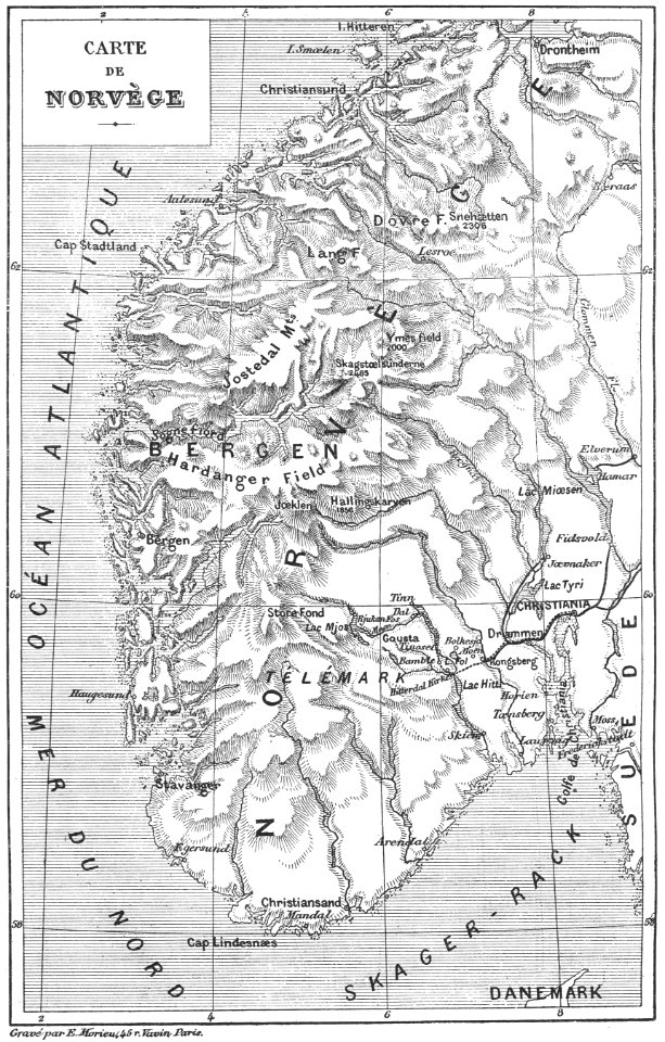 Carte Norvège - Jules Verne - Un Billet de Loterie