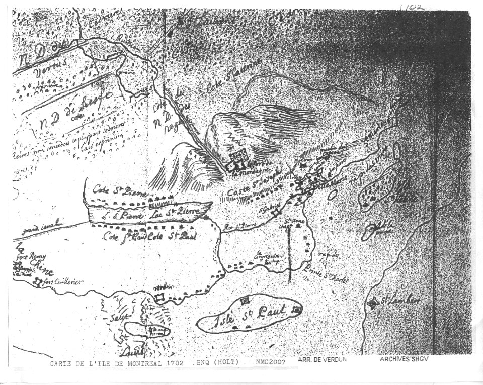 Carte de Montreal 1702