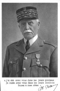 Carte postale de Philippe Pétain vendue 1 franc au profit du Secours National