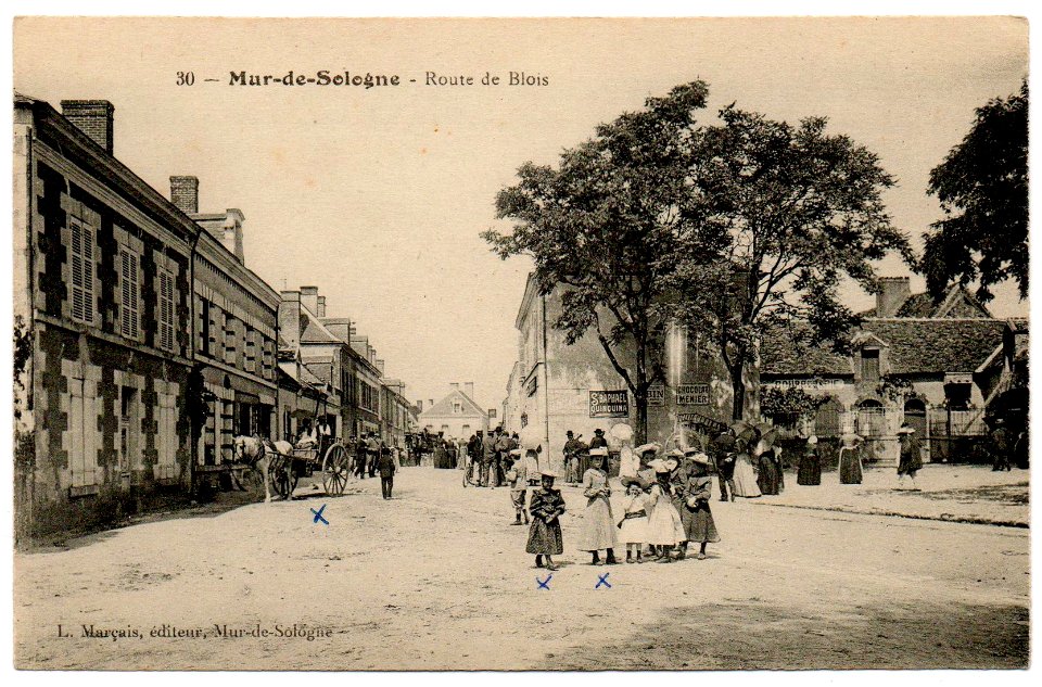 Carte postale ancienne de Mur-de-Sologne - route de Blois