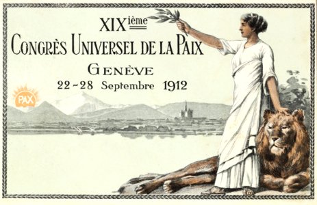 Carte postale du XIXème Congrès universel de la Paix à Genève