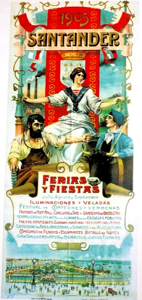 Cartel Ferias y Fiestas Santander 1905, 124 x 280 cm